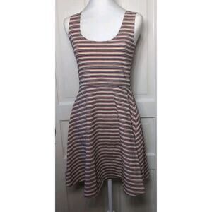 Angie Striped Skater Dress Fit And Flare Women's M Beach Resort (1020)